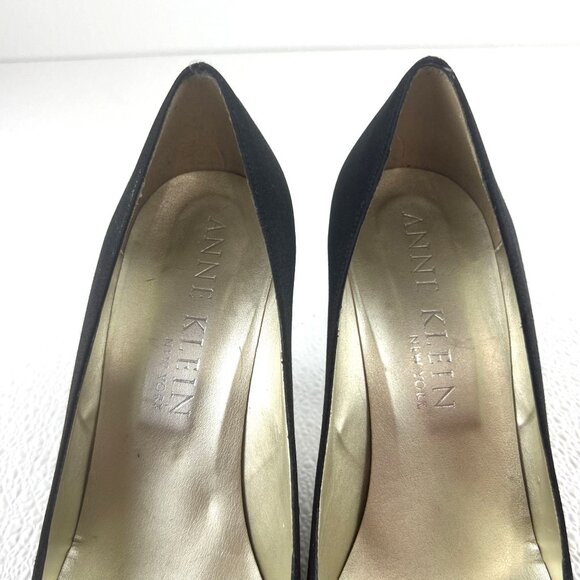 Anne Klein New York Preppy Sexy Professional Women 9.5M Black Pointed Toe Heels - Picture 13 of 16